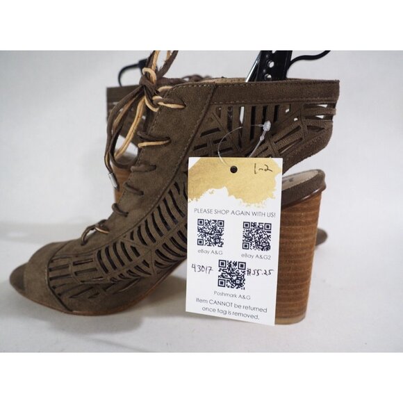Sam Edelman Rocco Brown Suede Cutout Lace Up Block Heels, Size 9.5 (US) - Picture 14 of 14